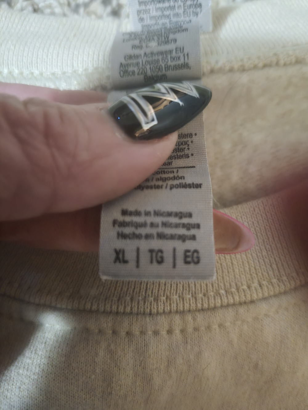 Gildan Cream Sweatshirt with Orange 'Hey Pumpkin' Graphic - Picture 3 of 3